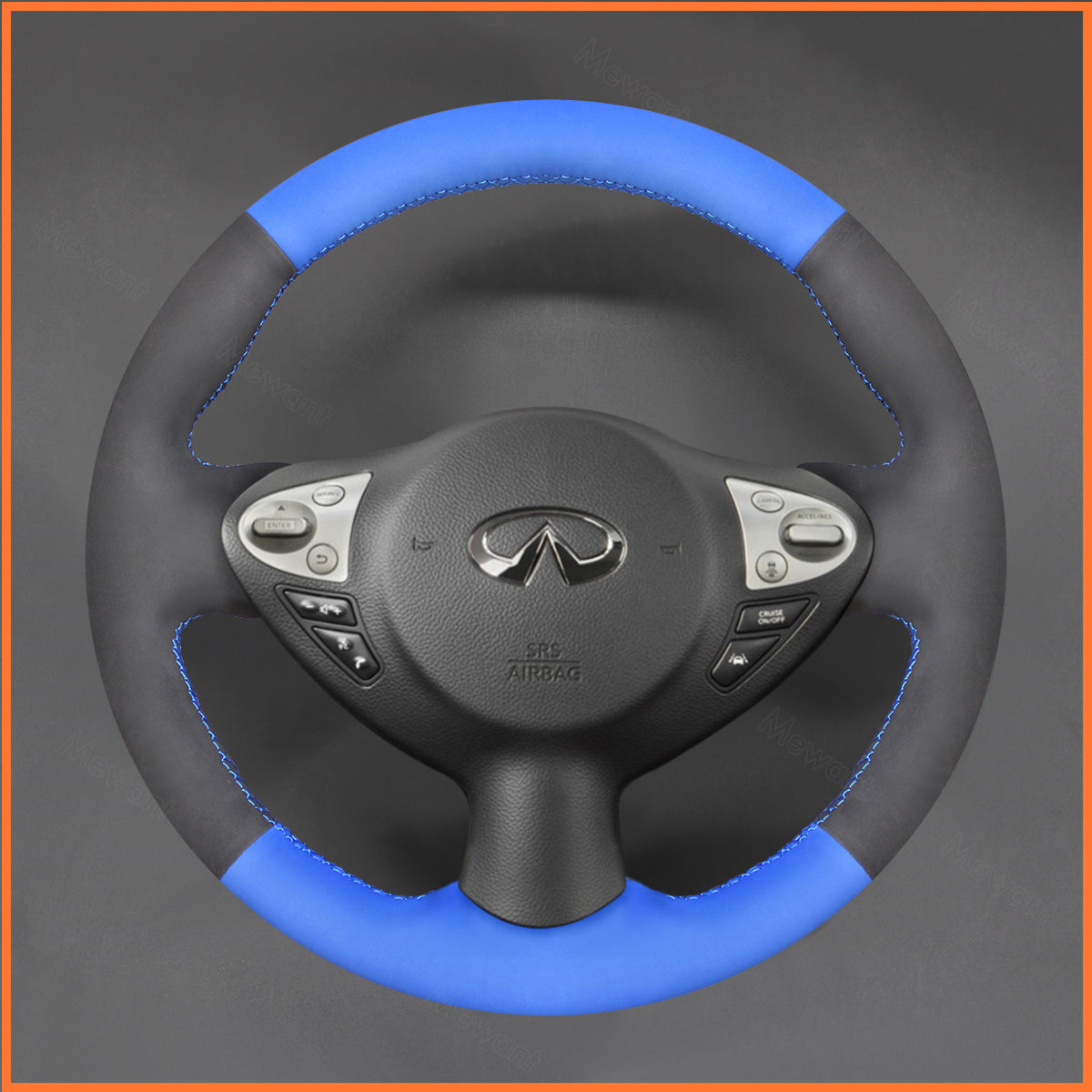 MEWANT Steering Wheel Cover for Infiniti FX FX30d FX35 FX37 FX50 2009-2015 / QX70 2013-2018 / Nissan Juke F15 2010-2019