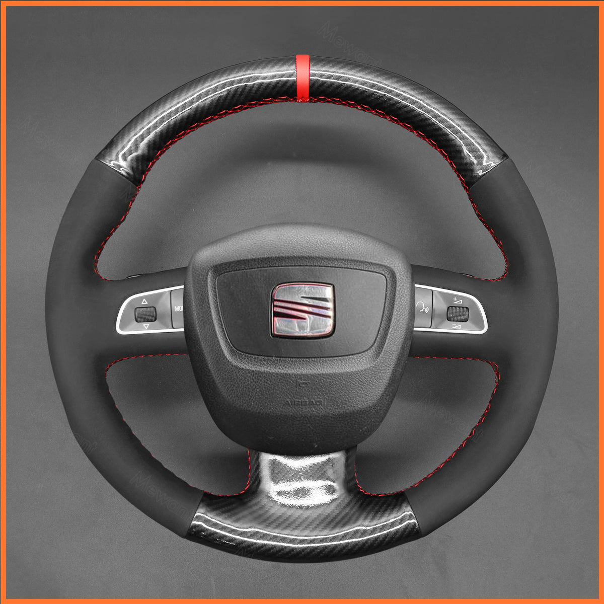 MEWANT steering wheel cover for Seat Exeo 2009-2013 / Audi A3 (8P) A4 (B8) 2005-2012 / A5 A8 A8 L Q7 RS 4 S5 S6 S8 2007-2011