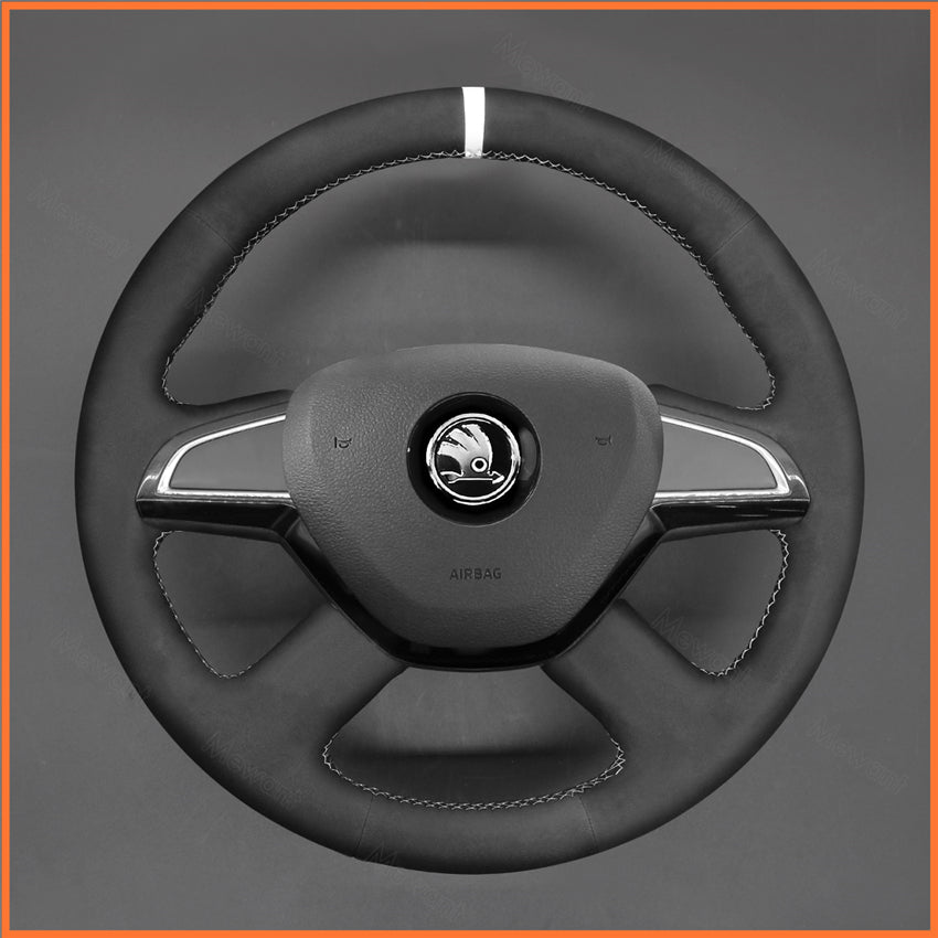 MEWANT Steering Wheel Cover for Skoda Citigo Fabia Superb Roomster Rapid Octavia 2013-2015