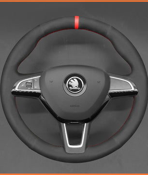 MEWANT Steering Wheel Cover for Skoda Citigo 2013-2019 / Fabia / Karoq / Roomster / Rapid 2012-2019 / Kodiaq 2016-2019