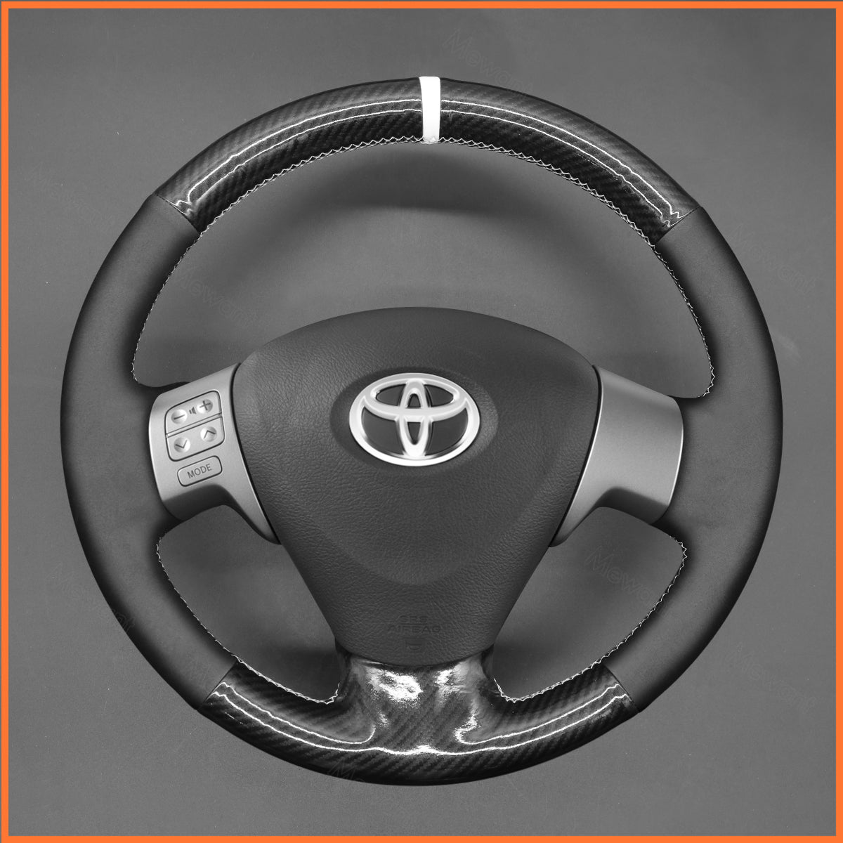 MEWANT Steering Wheel Cover for Toyota Corolla 2006-2010 / Auris 2006-2010 / Isis 2009-2011 / Aygo (UK) 2012-2014 / Ractis 2005-2010 / Matrix 2008-2010 / Sienta 2013-2015 / Noah (Voxy) 2007-2013