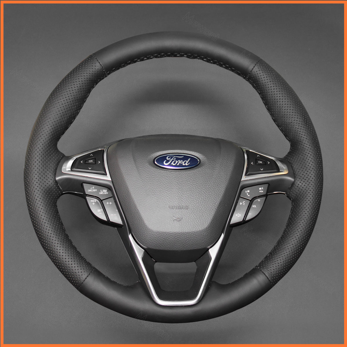 MEWANT Steering Wheel Cover for Ford Mondeo 2014-2022 / S-Max 2015-2024 / Edge 2015-2020 / Galaxy 2015-2023