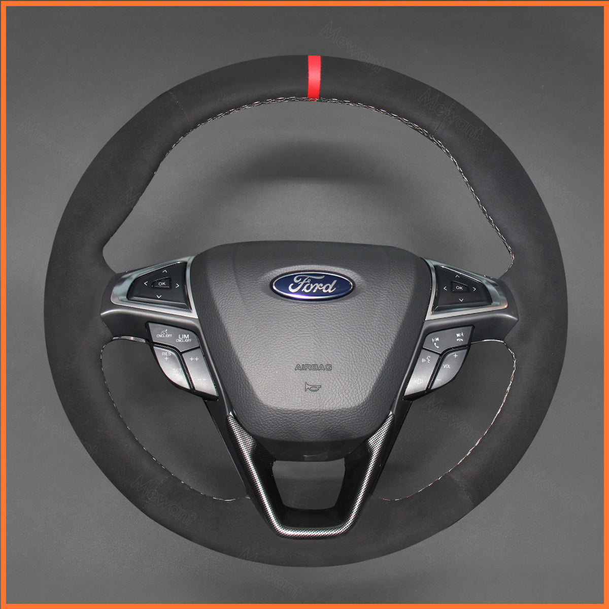 MEWANT Steering Wheel Cover for Ford Mondeo 2014-2022 / S-Max 2015-2024 / Edge 2015-2020 / Galaxy 2015-2023