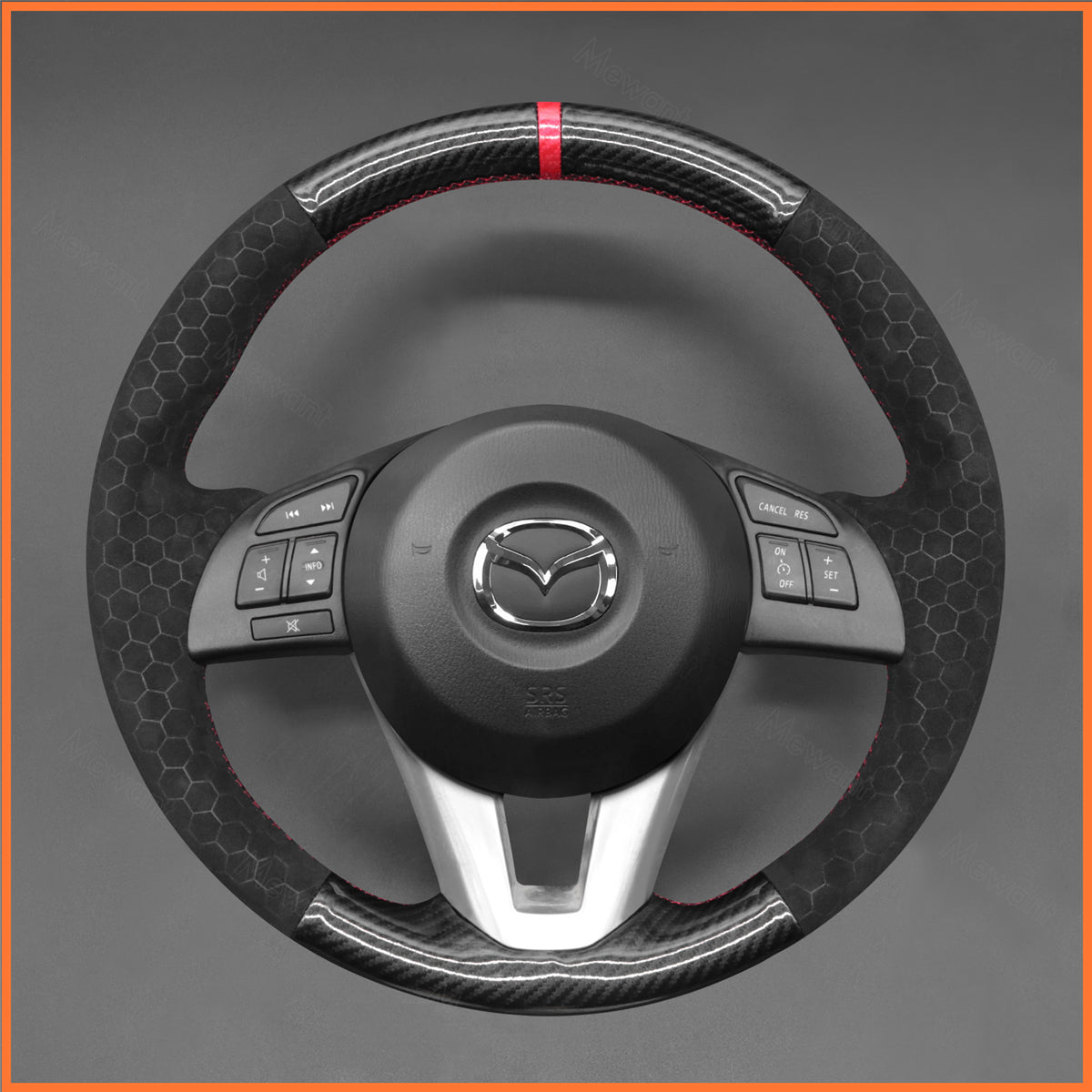 MEWANT Steering Wheel Cover for Mazda 3 Axela 2013-2016 / Mazda 6 Atenza 2014-2017 / Mazda 2 2015-2017 / CX-3 CX3 2016-2017 / CX-5 CX5 2013-2017