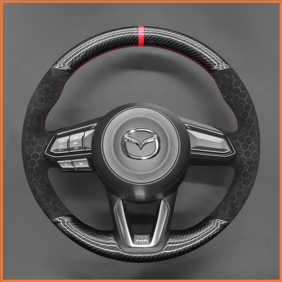 MEWANT Steering Wheel Cover for Mazda 3 Axela 2017-2019 / Mazda 6 Atenza 2017-2019 / CX-5 CX5 2017-2019 / Mazda CX-9 2016-2019