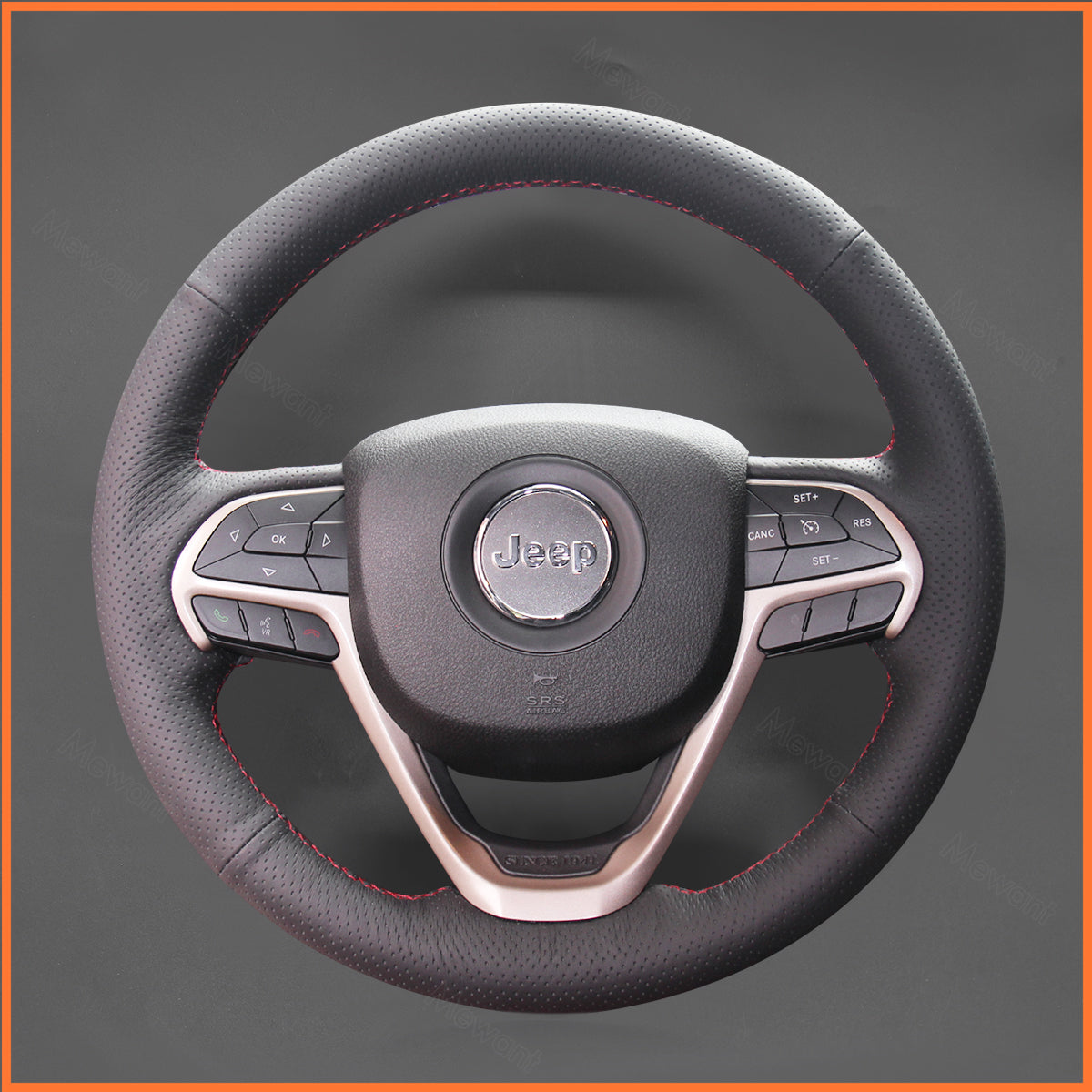 MEWANT steering wheel cover for Jeep Cherokee V(KL) 2014-2020 / Grand Cherokee IV(WK2) 2013-2021