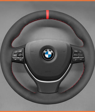 MEWANT steering wheel cover for BMW 5 Series F10 F11 F07 6 Series F12 F13 F06 2011-2017 / 7 Series F01 F02 2008-2015