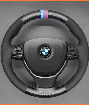 MEWANT steering wheel cover for BMW 5 Series F10 F11 F07 6 Series F12 F13 F06 2011-2017 / 7 Series F01 F02 2008-2015