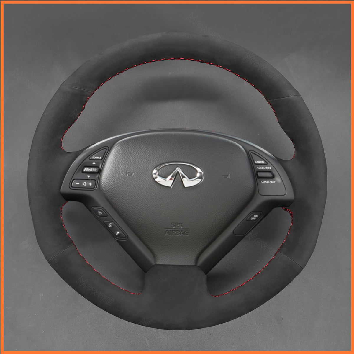 MEWANT Steering Wheel Cover for Infiniti G37 2008-2013 / EX EX30 EX35 EX37 2009-2013 / Q60 2014-2015 / QX50 2015-2017 for Nissan Skyline 2006-2014