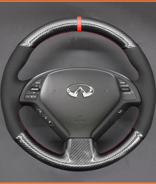 MEWANT Steering Wheel Cover for Infiniti G37 2008-2013 / EX EX30 EX35 EX37 2009-2013 / Q60 2014-2015 / QX50 2015-2017 for Nissan Skyline 2006-2014