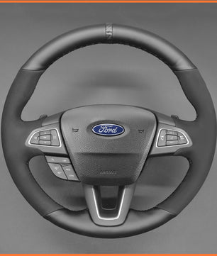 MEWANT Steering Wheel Cover for Ford Focus III 2015-2018 / Ecosport 2017-2023 / C-MAX 2015-2020 / Grand C-Max 2015-2019 / Kuga 2016-2019