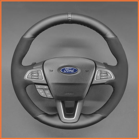 MEWANT Steering Wheel Cover for Ford Focus III 2015-2018 / Ecosport 2017-2023 / C-MAX 2015-2020 / Grand C-Max 2015-2019 / Kuga 2016-2019