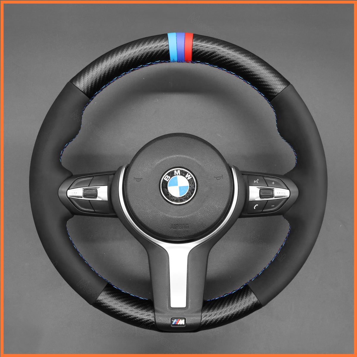 MEWANT Steering Wheel Cover for BMW (M Sport) 1 Series F20 F21 2 Series F45 3 Series F30 4 Series F32 5 Series F10 6 Series F12