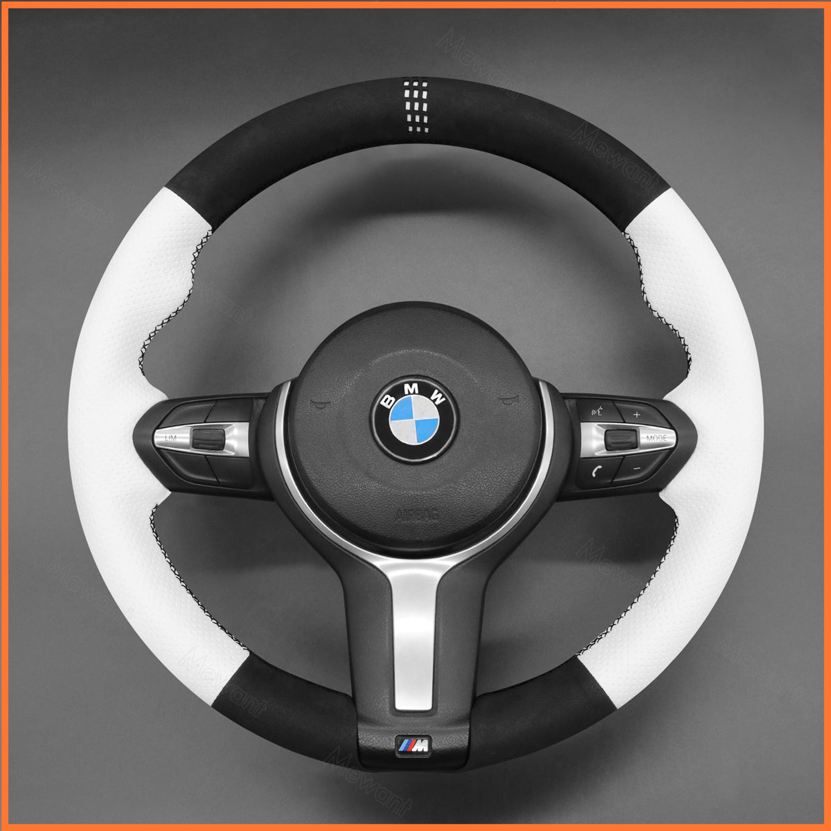MEWANT Steering Wheel Cover for BMW (M Sport) 1 Series F20 F21 2 Series F45 3 Series F30 4 Series F32 5 Series F10 6 Series F12
