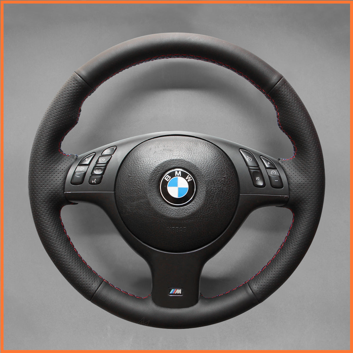 MEWANT Steering Wheel Cover for E46 E39 330i 540i 525i 530i 330 Ci M3 2001-2003 Steering Wheel Cover Black with Artificial Leather