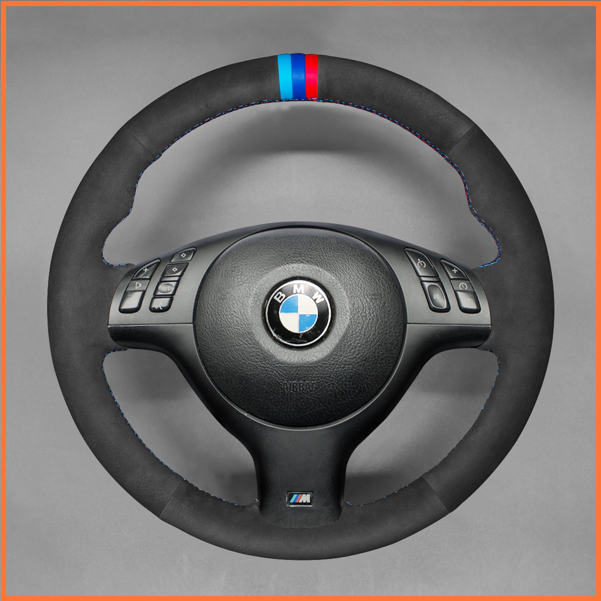 MEWANT Steering Wheel Cover for BMW 3 Series E46 E46 E45 2000-2004 / 5 Series E39 M3 E46 M5 E39 2000-2003