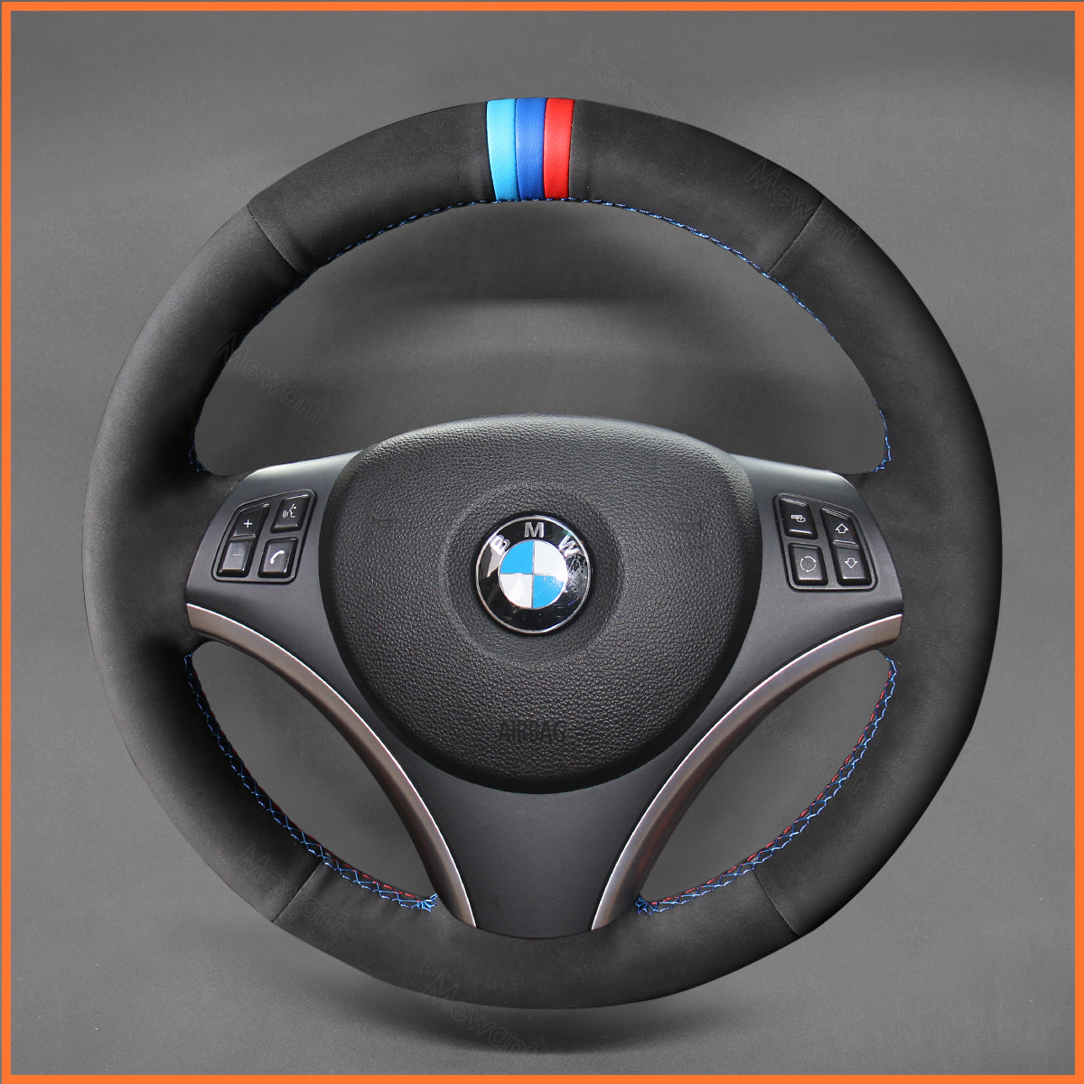 MEWANT steering wheel cover for BMW E87 E81 E82 E88 E90 E92 E93 E84