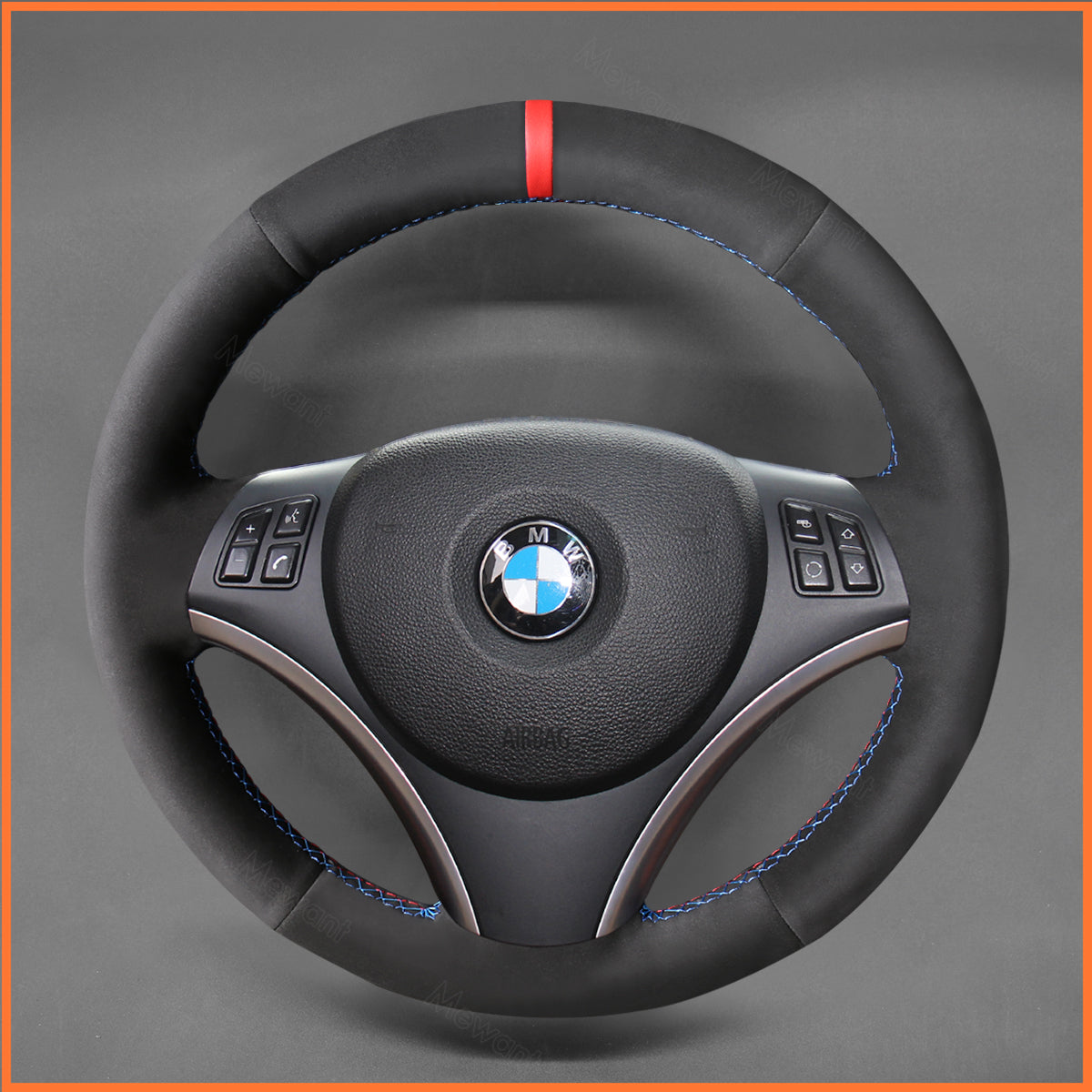 MEWANT steering wheel cover for BMW E87 E81 E82 E88 E90 E92 E93 E84