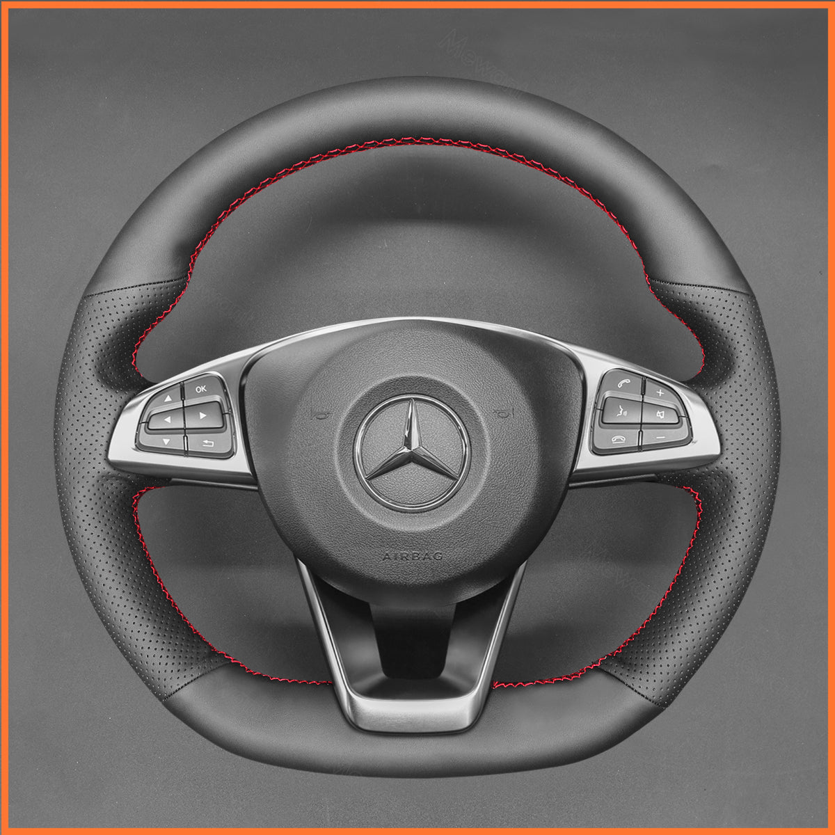 MEWANT steering wheel cover for Benz C-Class W205 AMG C43 CLA-Class C117 CLS-Class C218 SL-Class R231 GLC-Class X253 C253