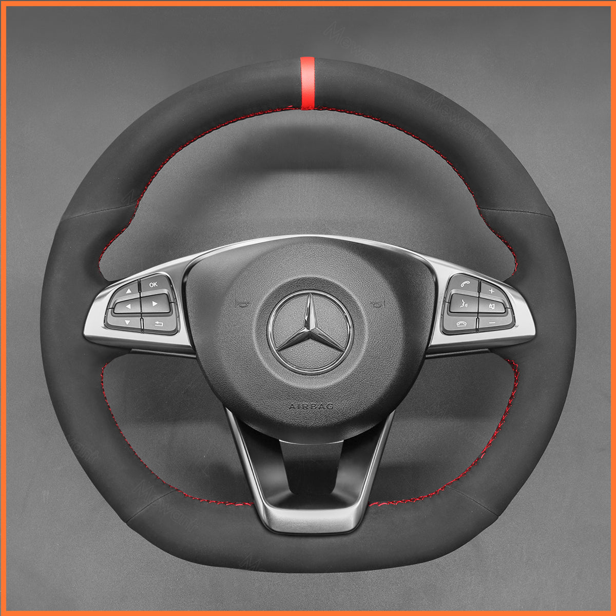 MEWANT steering wheel cover for Benz C-Class W205 AMG C43 CLA-Class C117 CLS-Class C218 SL-Class R231 GLC-Class X253 C253