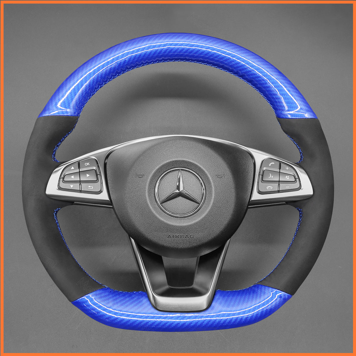 MEWANT steering wheel cover for Benz C-Class W205 AMG C43 CLA-Class C117 CLS-Class C218 SL-Class R231 GLC-Class X253 C253
