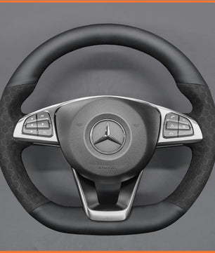 MEWANT Steering Wheel Cover for C-Class W205 / AMG C43 / CLA-Class C117 / AMG GLA 45 X156 / CLS-Class C218 2015-2018