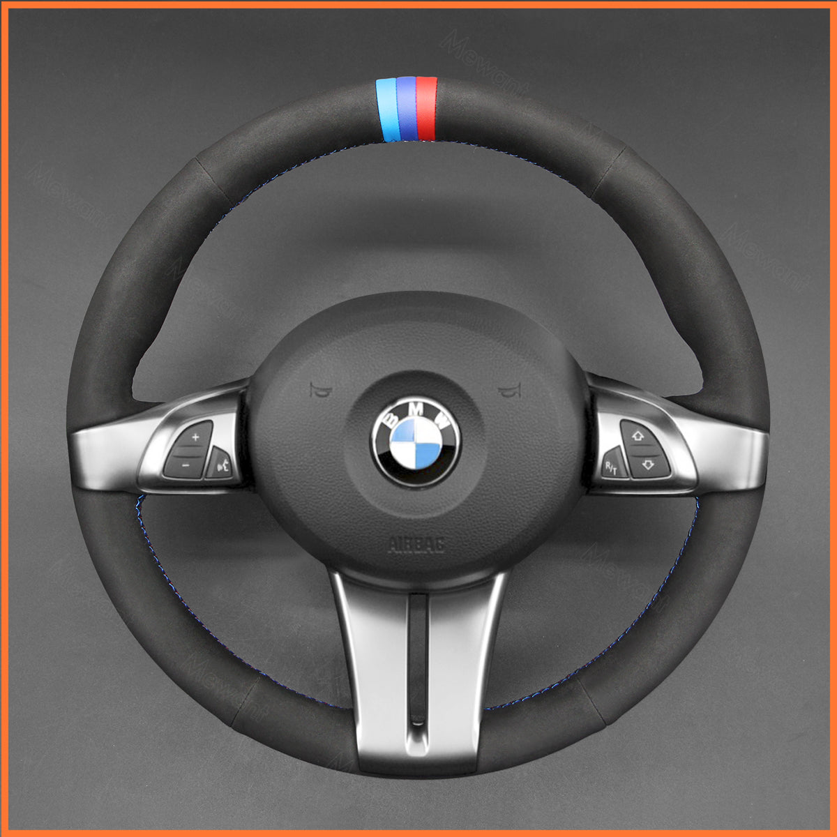 MEWANT steering wheel cover for BMW Z4 E85 (Roadster) 2003-2008 / Z4 E86 (Coupe) 2005-2008