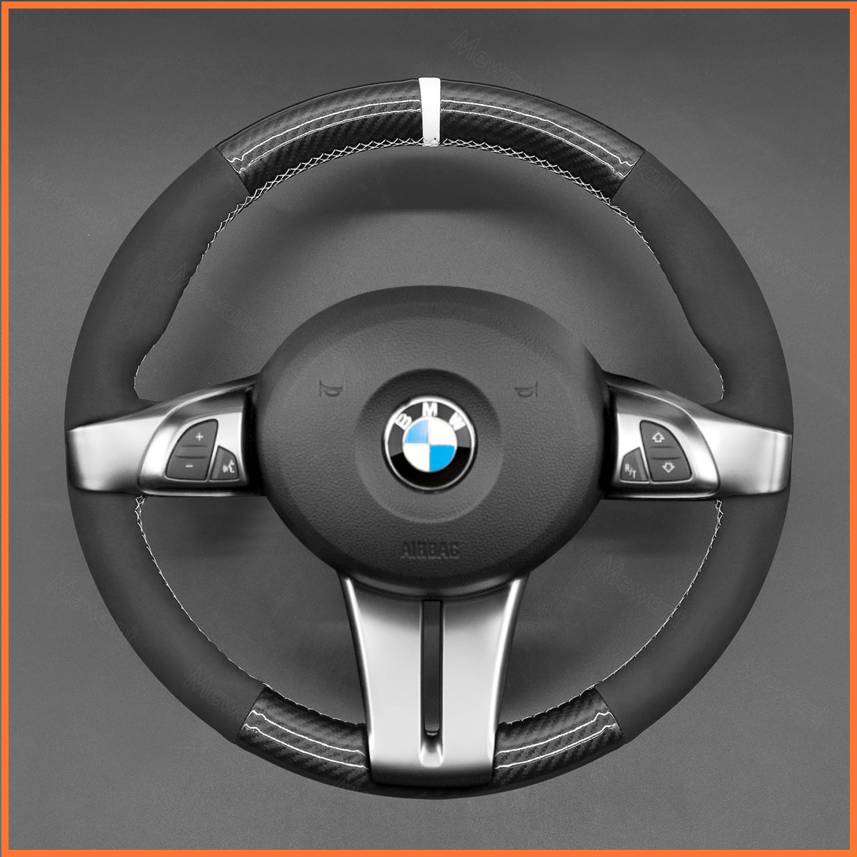 MEWANT steering wheel cover for BMW Z4 E85 (Roadster) 2003-2008 / Z4 E86 (Coupe) 2005-2008
