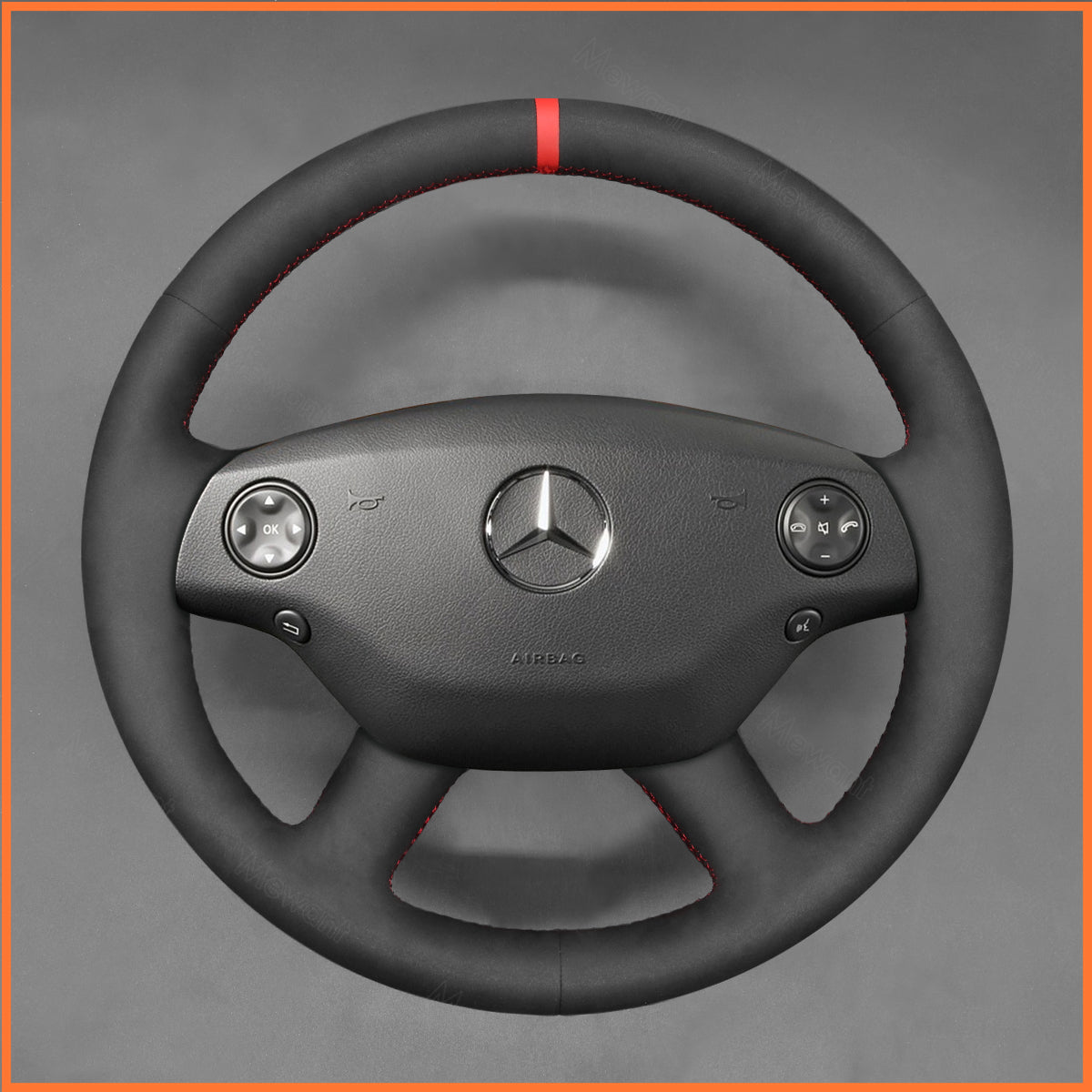 MEWANT Steering Wheel Cover for CL-Class C216 2007-2010 / S-Class W221 2007-2009