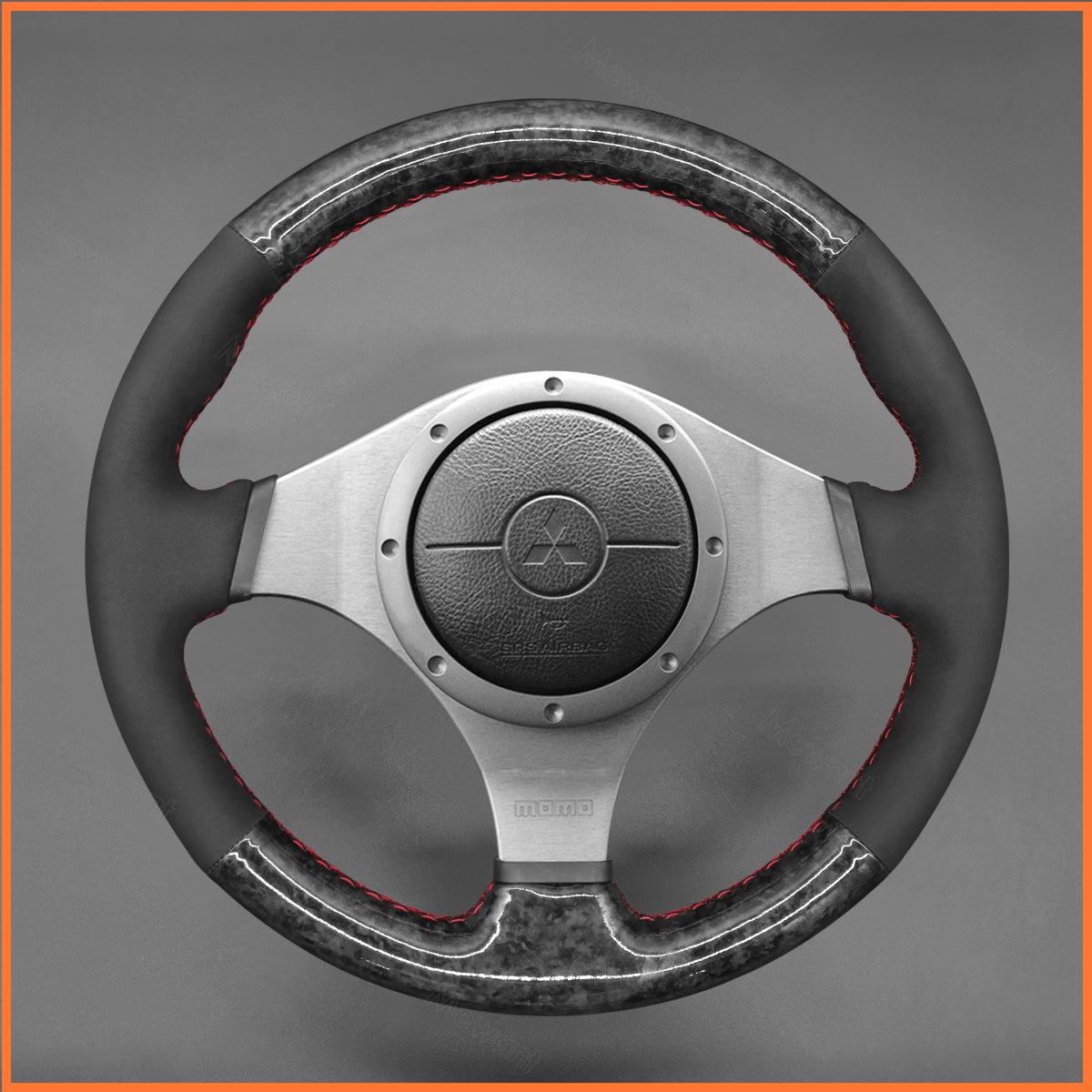 MEWANT Lenkradbezug für Mitsubishi Lancer Evolution 7 VII 2001-2002 / Lancer Evolution 8 VIII 2003-2004 / Lancer Evolution 9 IX 2005-2007