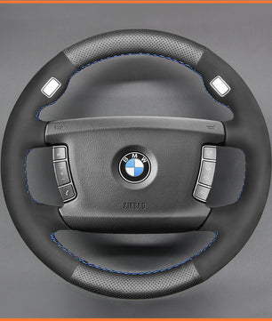 MEWANT steering wheel cover for BMW 7 Series E65 (Sedan) 2001-2008 / 7 Series E66 (Long Wheelbase Sedan) 2001-2008