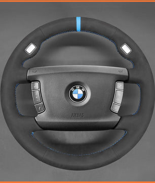 MEWANT steering wheel cover for BMW 7 Series E65 (Sedan) 2001-2008 / 7 Series E66 (Long Wheelbase Sedan) 2001-2008