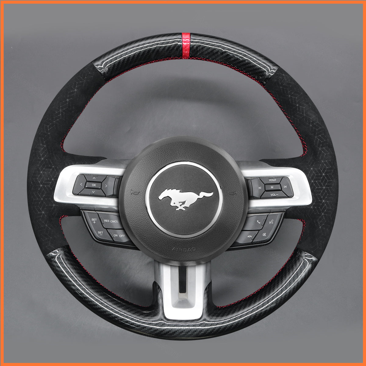 MEWANT Steering Wheel Cover for Ford Mustang 2015-2024
