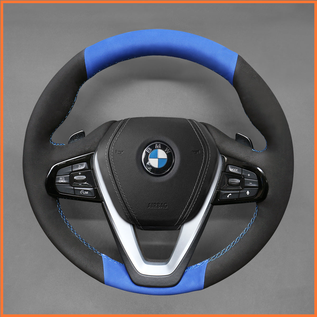 MEWANT steering wheel cover for BMW 1 Series F40 / 2 Series F44 / 3 Series G20 G21 / 5 Series G30 G31 / / i4 IX3 X5 X6 X7 Z4 2019-2024