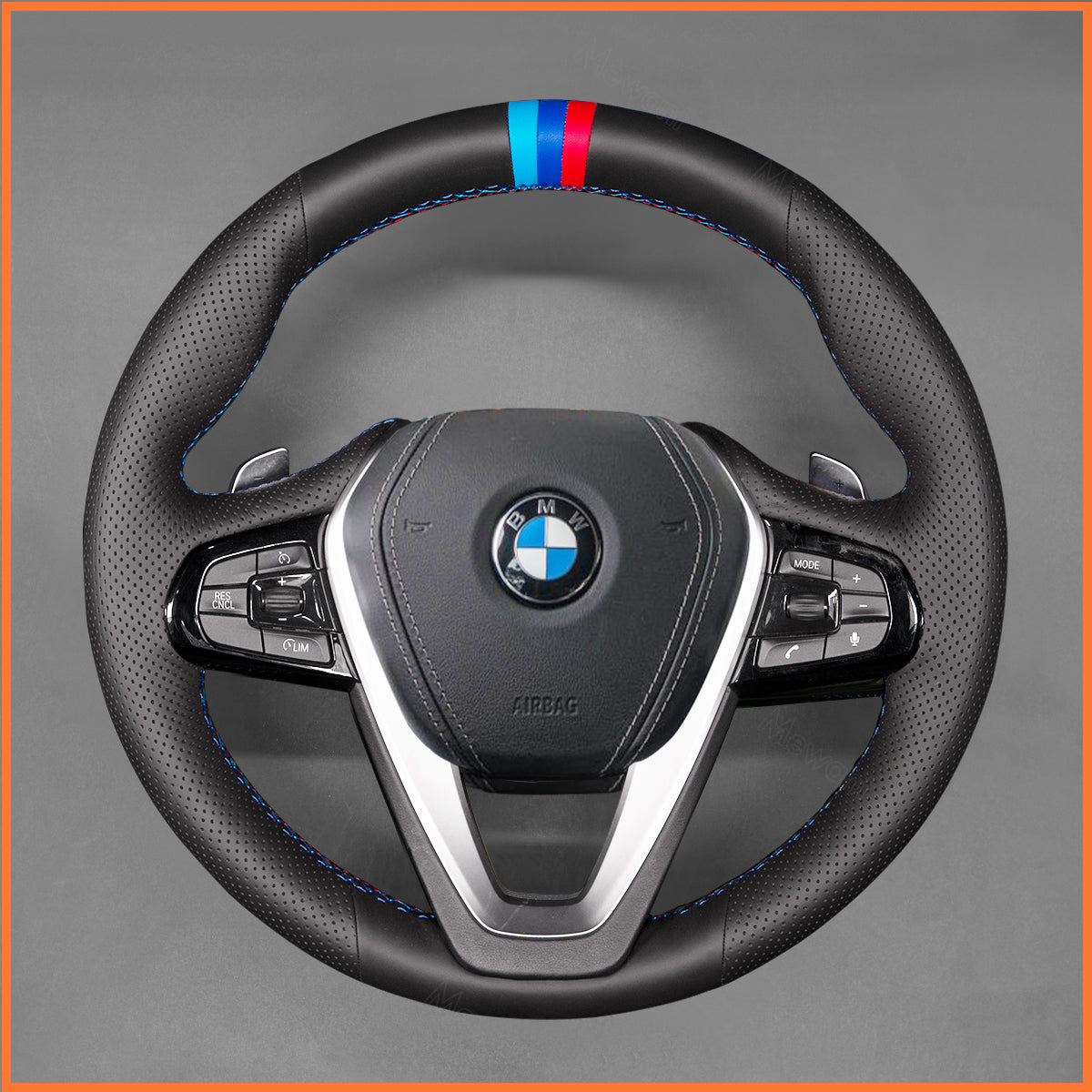 MEWANT steering wheel cover for BMW 1 Series F40 / 2 Series F44 / 3 Series G20 G21 / 5 Series G30 G31 / / i4 IX3 X5 X6 X7 Z4 2019-2024