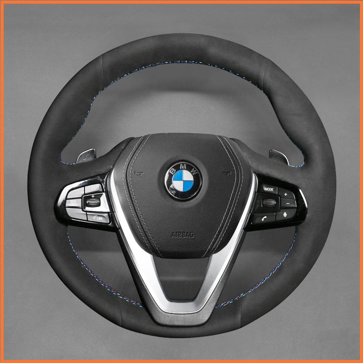 MEWANT steering wheel cover for BMW 1 Series F40 / 2 Series F44 / 3 Series G20 G21 / 5 Series G30 G31 / / i4 IX3 X5 X6 X7 Z4 2019-2024