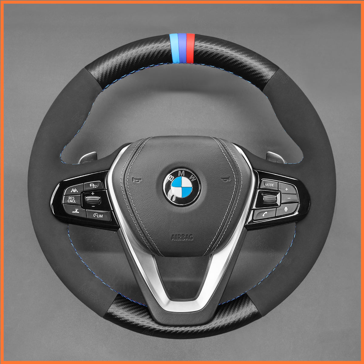 MEWANT steering wheel cover for BMW 1 Series F40 / 2 Series F44 / 3 Series G20 G21 / 5 Series G30 G31 / / i4 IX3 X5 X6 X7 Z4 2019-2024