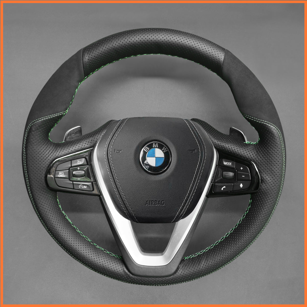 MEWANT steering wheel cover for BMW 1 Series F40 / 2 Series F44 / 3 Series G20 G21 / 5 Series G30 G31 / / i4 IX3 X5 X6 X7 Z4 2019-2024