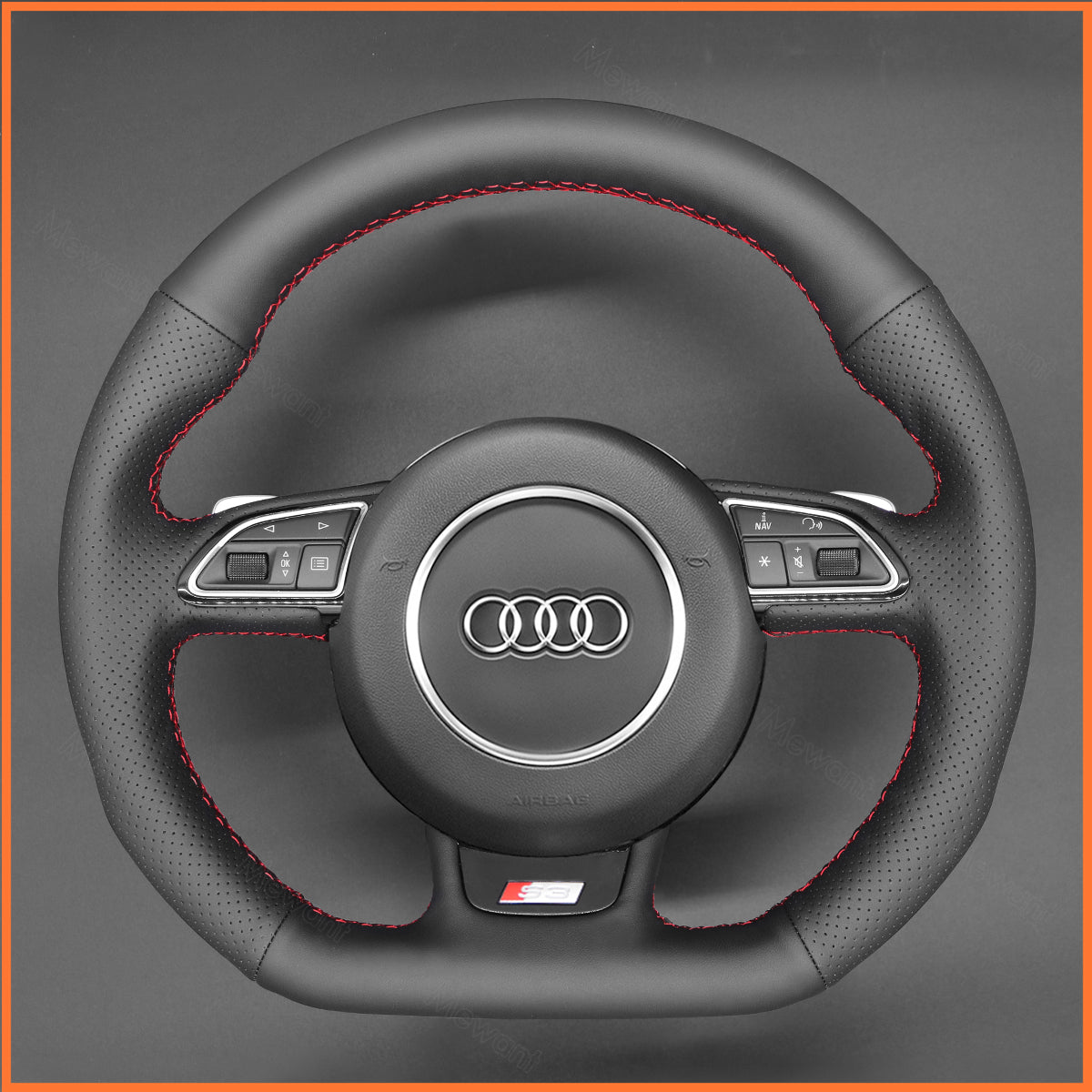MEWANT steering wheel cover for Audi A5 A7 2012-2018 / RS 5 RS 7 2014-2018 / S3 S4 S5 S6 S7 2013-2018 / SQ5 2014-2017