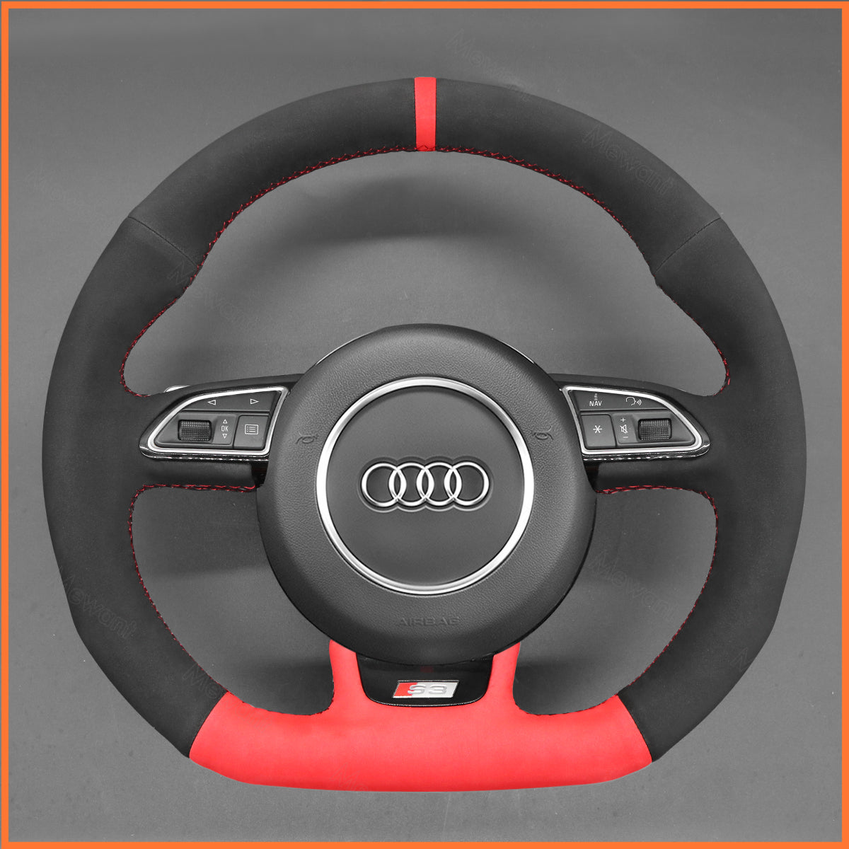 MEWANT steering wheel cover for Audi A5 A7 2012-2018 / RS 5 RS 7 2014-2018 / S3 S4 S5 S6 S7 2013-2018 / SQ5 2014-2017