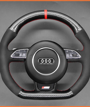 MEWANT steering wheel cover for Audi A5 A7 2012-2018 / RS 5 RS 7 2014-2018 / S3 S4 S5 S6 S7 2013-2018 / SQ5 2014-2017