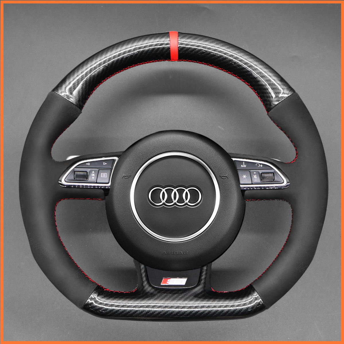 MEWANT steering wheel cover for Audi A5 A7 2012-2018 / RS 5 RS 7 2014-2018 / S3 S4 S5 S6 S7 2013-2018 / SQ5 2014-2017