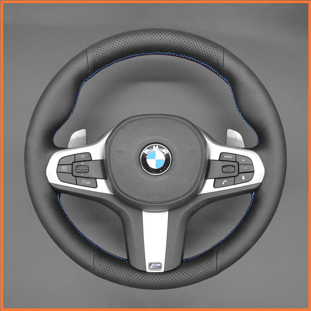 MEWANT steering wheel cover for BMW M2 G87 (Coupe) M3 G80 (Sedan) / G81 (Touring) M4 G82 (Coupe) G83 M5 F90 M8 F91 (Convertible) / F92 (Coupe) / F93 (Gran Coupe) X3 M X3M F97 X4 M X4M F98 X5 M X5M F95 X6 M X6M F96 XM G09
