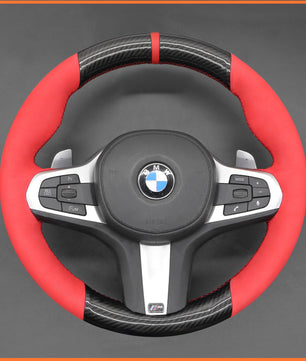 MEWANT steering wheel cover for BMW M2 G87 (Coupe) M3 G80 (Sedan) / G81 (Touring) M4 G82 (Coupe) G83 M5 F90 M8 F91 (Convertible) / F92 (Coupe) / F93 (Gran Coupe) X3 M X3M F97 X4 M X4M F98 X5 M X5M F95 X6 M X6M F96 XM G09