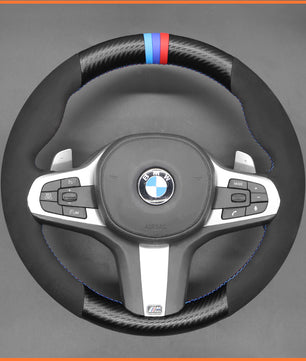 MEWANT steering wheel cover for BMW M2 G87 (Coupe) M3 G80 (Sedan) / G81 (Touring) M4 G82 (Coupe) G83 M5 F90 M8 F91 (Convertible) / F92 (Coupe) / F93 (Gran Coupe) X3 M X3M F97 X4 M X4M F98 X5 M X5M F95 X6 M X6M F96 XM G09