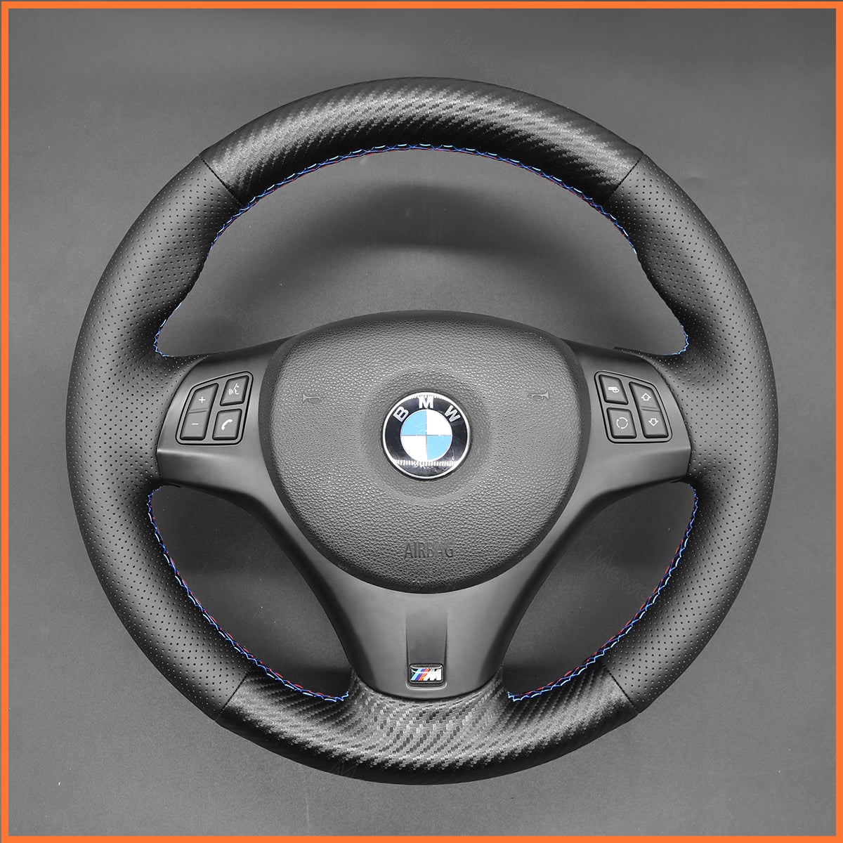 MEWANT steering wheel cover for BMW 1 Series E81 E82 E87 E88 /3 Series E90 E91 E92 E93/ M3 E90 E92 E93
