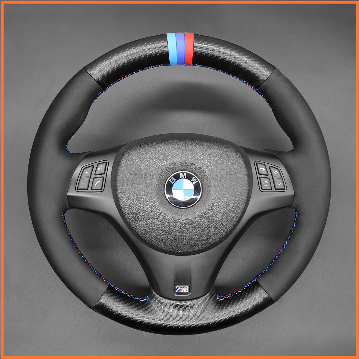 MEWANT steering wheel cover for BMW 1 Series E87 E81 E82 E88 E82 3 Series E90 E91 E92 E93