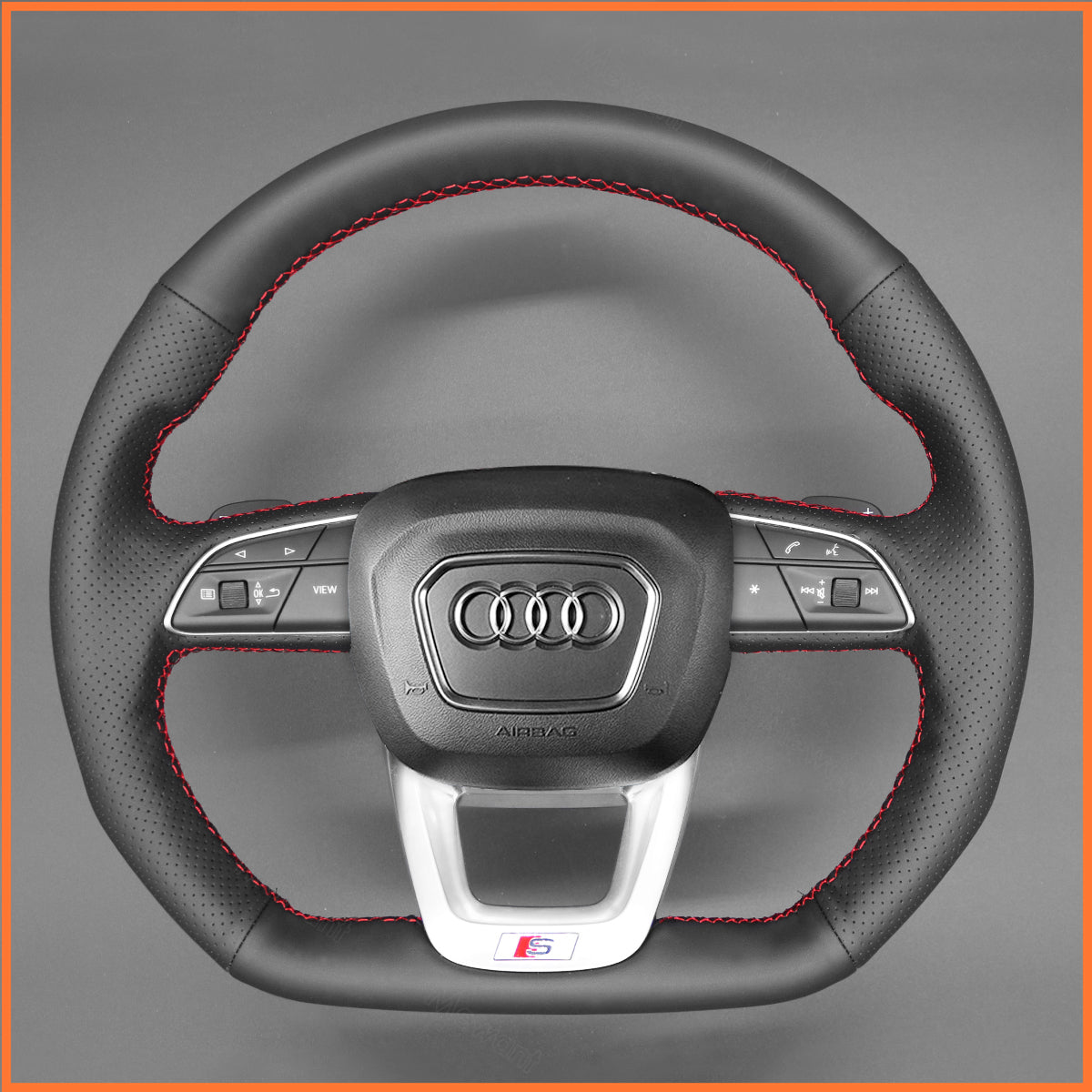 MEWANT Steering Wheel Cover for Audi Q3 (F3) RS Q5 SQ5 Q7 SQ7 Q8 SQ8 RS Q8