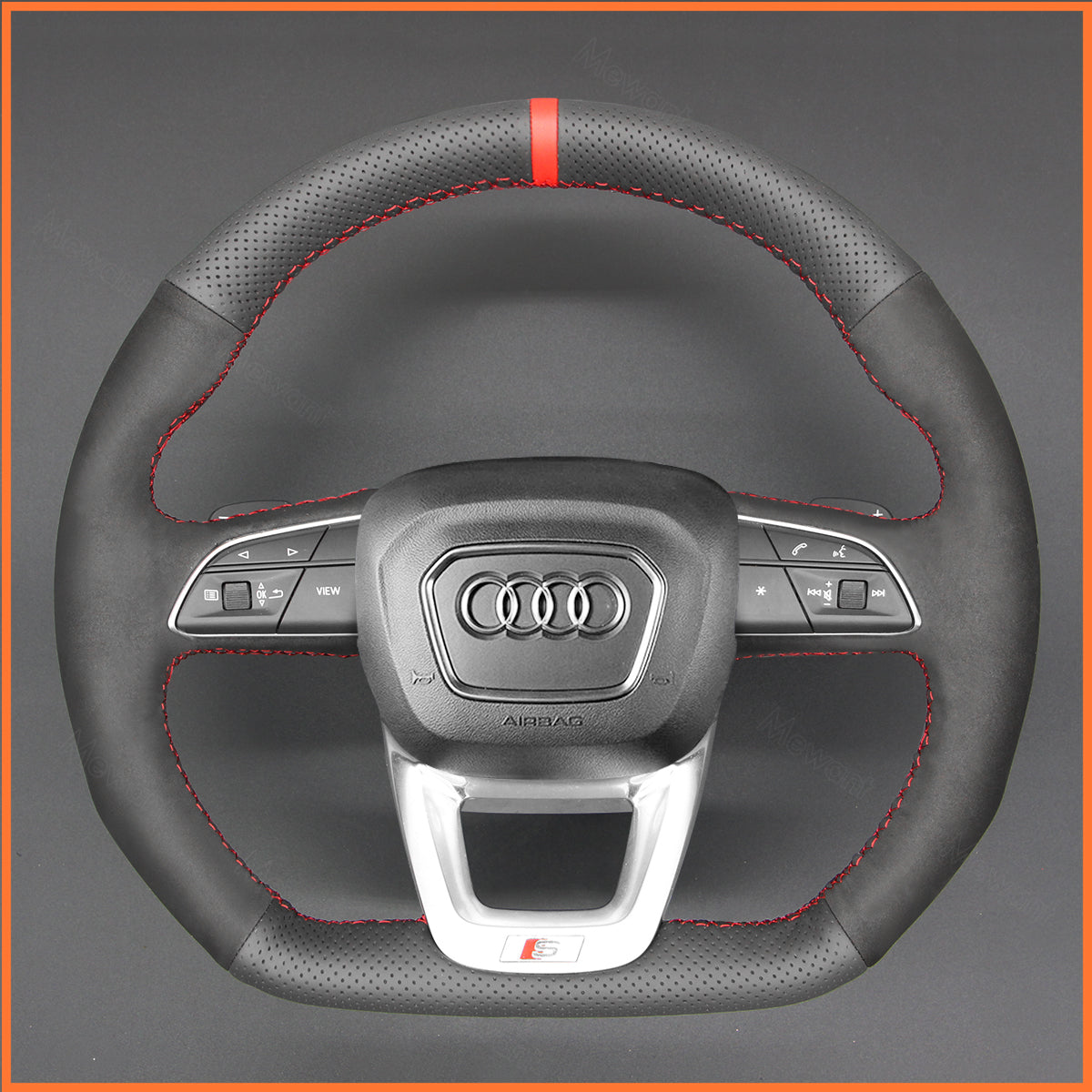 MEWANT Steering Wheel Cover for Audi Q3 (F3) RS Q5 SQ5 Q7 SQ7 Q8 SQ8 RS Q8