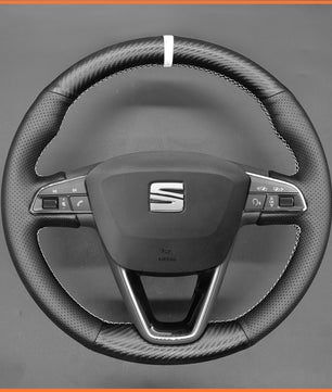 MEWANT Lenkradbezug für SEAT Leon (5F) 2013-2020 / Ibiza (6F) 2015-2021 / Alhambra (7N) 2015-2022 / Arona 2017-2021 / Ateca 2016-2020 / Tarraco 2018-2020 / Toledo 2014-2019